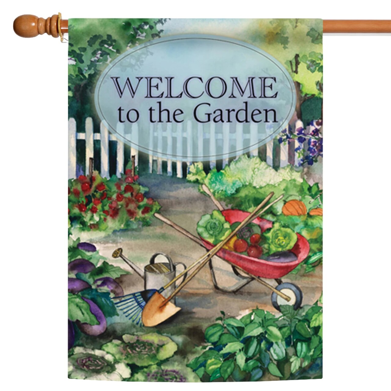 Toland Home Garden Welcome to the Garden Outdoor House Flag 40" x 28"